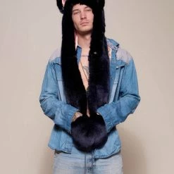 SpiritHoods LLC Indigo Wolf Luxe Collector Edition Faux Fur Hood | Men's DAY TIME STYLE
