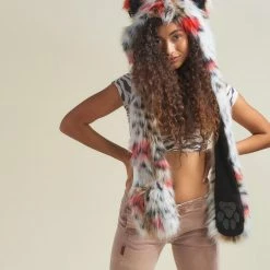 SpiritHoods LLC Strawberry Leopard Collector Edition Faux Fur Hood | Women's FESTIVAL