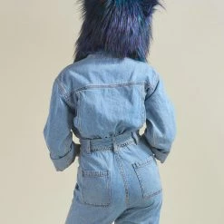 SpiritHoods LLC Artist Edition Lora Zombie Galaxy Cat Faux Fur Hood | Women's DAY TIME STYLE