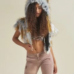 SpiritHoods LLC Arctic Fox Collector Edition Faux Fur Shawl | Women's