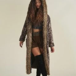 SpiritHoods LLC Savannah Cat Classic Faux Fur Style Robe | Women's NIGHT TIME STYLE