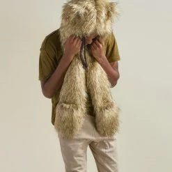 SpiritHoods LLC Glitter Sun Wolf Collector Edition Faux Fur Hood | Men's DAY TIME STYLE