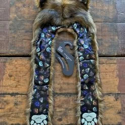 SpiritHoods LLC VIBRANT COLORS We Are All Animals Neon Grizzly Bear Faux Fur Hood | Unisex