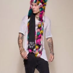 SpiritHoods LLC Rainbow Leopard Collector Edition Faux Fur Hood | Men's 15 SpiritHoods LLC Rainbow Leopard Collector Edition Faux Fur Hood | Men's
