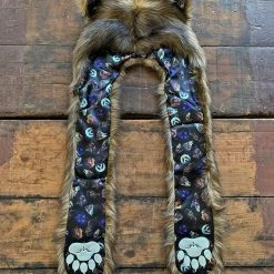 SpiritHoods LLC VIBRANT COLORS We Are All Animals Neon Grizzly Bear Faux Fur Hood | Unisex