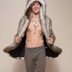 SpiritHoods LLC Alaskan Hawk Hooded Faux Fur Vest | Men's DAY TIME STYLE