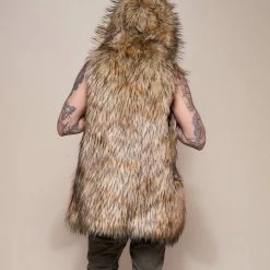 SpiritHoods LLC Golden Jackal Faux Fur Vest | Men's DAY TIME STYLE