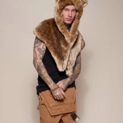SpiritHoods LLC African Golden Cat Luxe Faux Fur Collector Edition Shawl | Men's