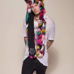 SpiritHoods LLC Rainbow Leopard Collector Edition Faux Fur Hood | Men's 10 SpiritHoods LLC Rainbow Leopard Collector Edition Faux Fur Hood | Men's