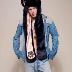 SpiritHoods LLC Indigo Wolf Luxe Collector Edition Faux Fur Hood | Men's DAY TIME STYLE