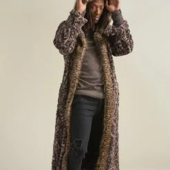 SpiritHoods LLC NIGHT TIME STYLE Savannah Cat Classic Faux Fur Style Robe | Men's
