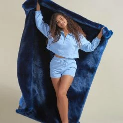 SpiritHoods LLC Lora Zombie Artist Edition Luxe Courage Polar Bear Faux Fur Throw CUDDLE TIME