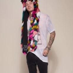 SpiritHoods LLC Rainbow Leopard Collector Edition Faux Fur Hood | Men's 14 SpiritHoods LLC Rainbow Leopard Collector Edition Faux Fur Hood | Men's