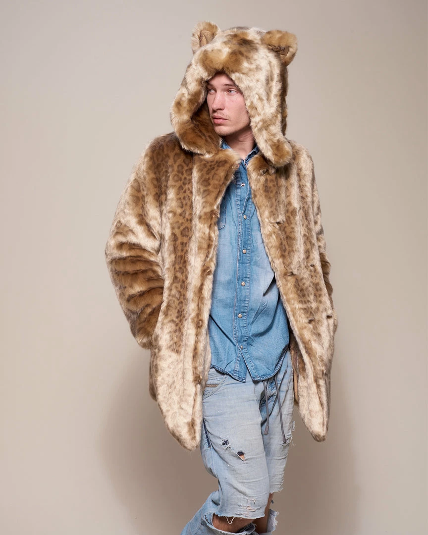 SpiritHoods NIGHT TIME STYLE African Golden Cat Luxe Classic Faux Fur Coat | Men's 2 SpiritHoods NIGHT TIME STYLE African Golden Cat Luxe Classic Faux Fur Coat | Men's