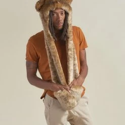 SpiritHoods LLC African Golden Cat Luxe Faux Fur Collector Edition Hood | Men's DAY TIME STYLE