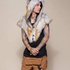 SpiritHoods LLC Arctic Fox Collector Edition Faux Fur Shawl | Men's DAY TIME STYLE