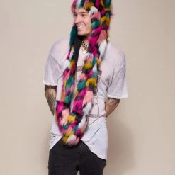 SpiritHoods LLC Rainbow Leopard Collector Edition Faux Fur Hood | Men's 12 SpiritHoods LLC Rainbow Leopard Collector Edition Faux Fur Hood | Men's