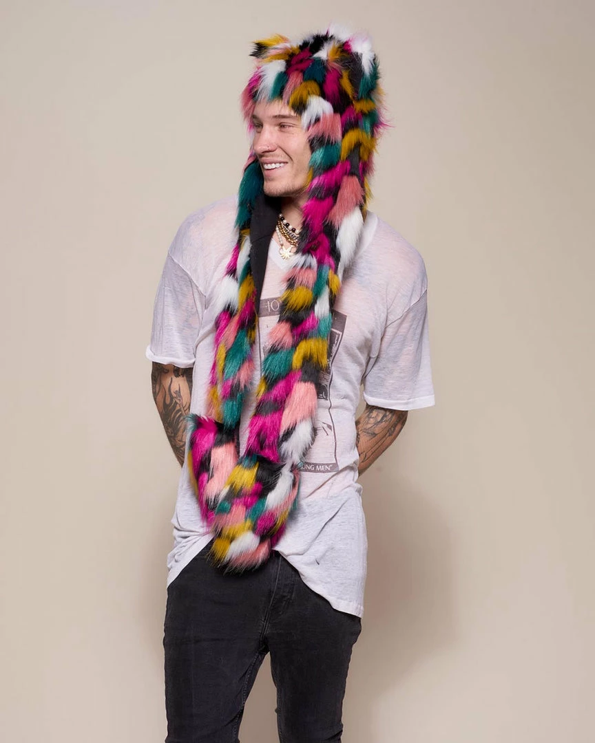 SpiritHoods LLC Rainbow Leopard Collector Edition Faux Fur Hood | Men's 5 SpiritHoods LLC Rainbow Leopard Collector Edition Faux Fur Hood | Men's