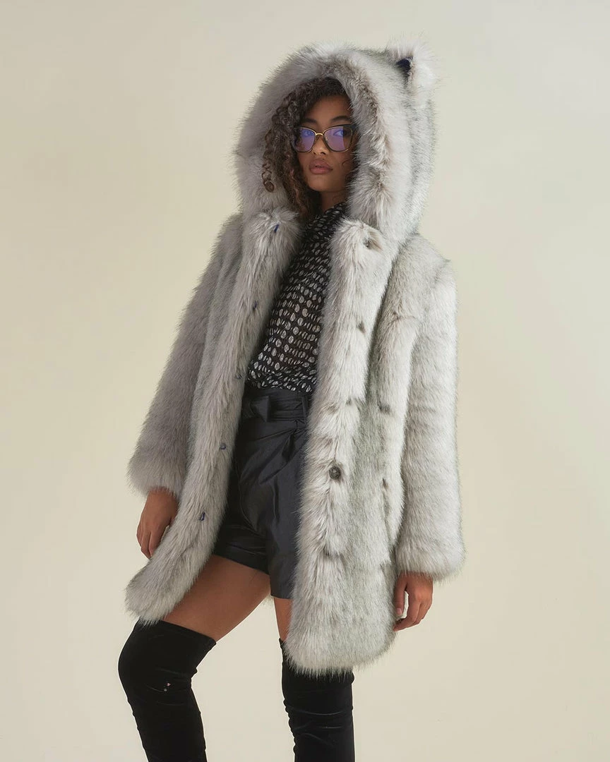 SpiritHoods LLC Arctic Wolf Luxe Classic Faux Fur Coat | Women's NIGHT TIME STYLE 1 SpiritHoods LLC Arctic Wolf Luxe Classic Faux Fur Coat | Women's NIGHT TIME STYLE