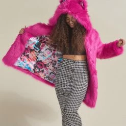 SpiritHoods LLC Lipstick Wolf Classic Collector Edition Faux Fur Coat | Women's COLORFUL PARTY ANIMALS