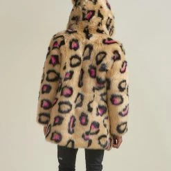 SpiritHoods Pink Spotted Leopard Classic Faux Fur Coat | Men's NIGHT TIME STYLE