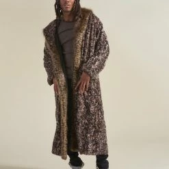 SpiritHoods LLC NIGHT TIME STYLE Savannah Cat Classic Faux Fur Style Robe | Men's