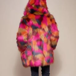SpiritHoods LLC Calico Leopard Classic Faux Fur Coat | Men's COLORFUL PARTY ANIMALS