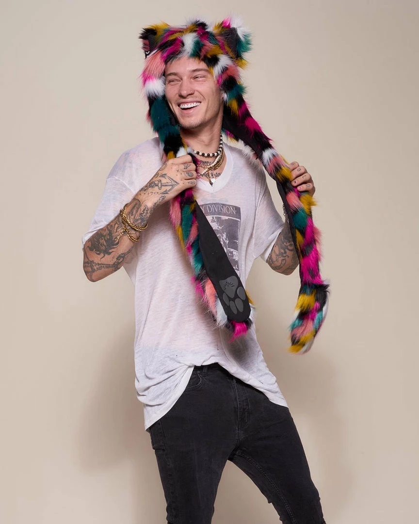 SpiritHoods LLC Rainbow Leopard Collector Edition Faux Fur Hood | Men's 2 SpiritHoods LLC Rainbow Leopard Collector Edition Faux Fur Hood | Men's