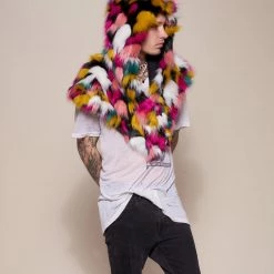 SpiritHoods LLC COLORFUL PARTY ANIMALS Rainbow Butterfly Hooded Faux Fur Shawl | Men's 14 SpiritHoods LLC COLORFUL PARTY ANIMALS Rainbow Butterfly Hooded Faux Fur Shawl | Men's