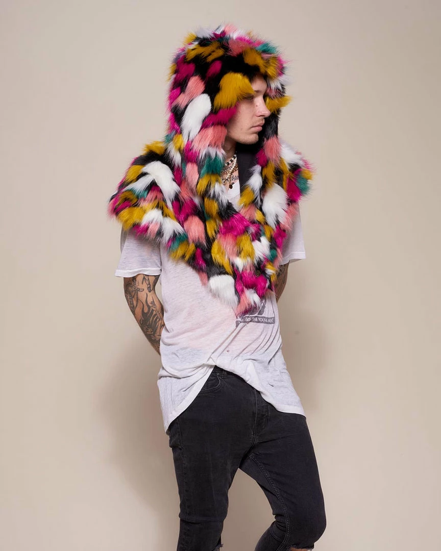 SpiritHoods LLC COLORFUL PARTY ANIMALS Rainbow Butterfly Hooded Faux Fur Shawl | Men's 7 SpiritHoods LLC COLORFUL PARTY ANIMALS Rainbow Butterfly Hooded Faux Fur Shawl | Men's