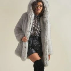 SpiritHoods LLC Arctic Wolf Luxe Classic Faux Fur Coat | Women's NIGHT TIME STYLE 17 SpiritHoods LLC Arctic Wolf Luxe Classic Faux Fur Coat | Women's NIGHT TIME STYLE