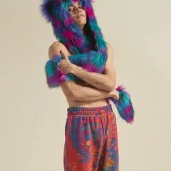 SpiritHoods LLC Northern Lights Calico Leopard CE Faux Fur Hood | Men's