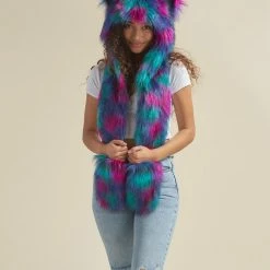 SpiritHoods LLC NEW Northern Lights Calico Leopard CE Faux Fur Hood | Women's