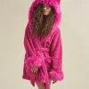 SpiritHoods LLC Lipstick Wolf Classic Short Faux Fur Robe | Women's NEW