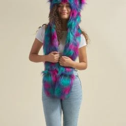 SpiritHoods LLC NEW Northern Lights Calico Leopard CE Faux Fur Hood | Women's