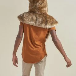 SpiritHoods LLC African Golden Cat Luxe Faux Fur Collector Edition Shawl | Men's