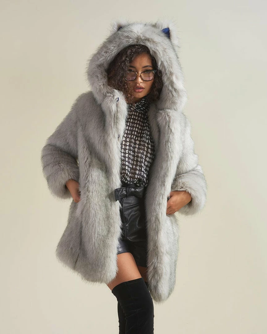 SpiritHoods LLC Arctic Wolf Luxe Classic Faux Fur Coat | Women's NIGHT TIME STYLE 3 SpiritHoods LLC Arctic Wolf Luxe Classic Faux Fur Coat | Women's NIGHT TIME STYLE