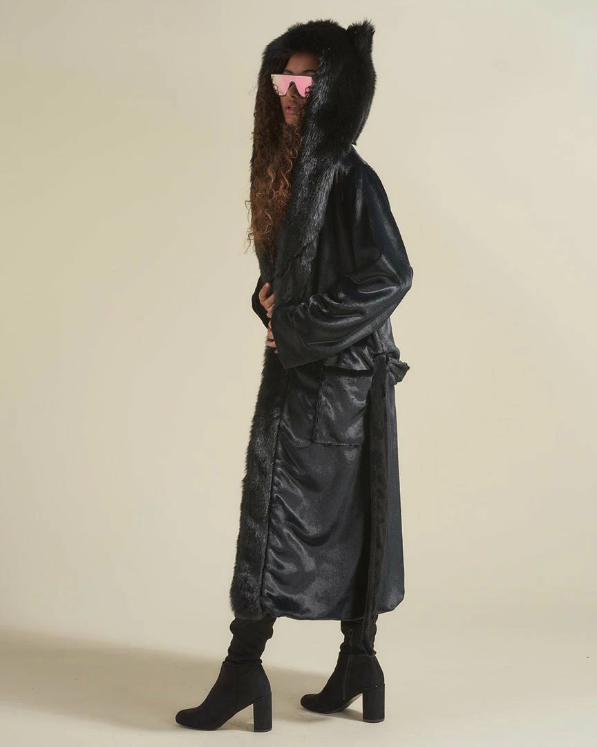 SpiritHoods LLC Black Panther Classic Faux Fur Style Robe | Women's NEW 5 SpiritHoods LLC Black Panther Classic Faux Fur Style Robe | Women's NEW