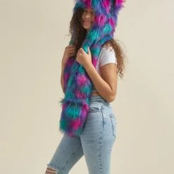 SpiritHoods LLC NEW Northern Lights Calico Leopard CE Faux Fur Hood | Women's