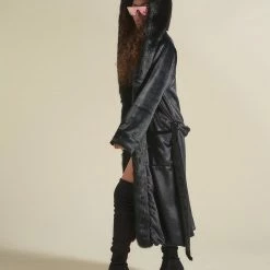 SpiritHoods LLC Black Panther Classic Faux Fur Style Robe | Women's NEW 15 SpiritHoods LLC Black Panther Classic Faux Fur Style Robe | Women's NEW
