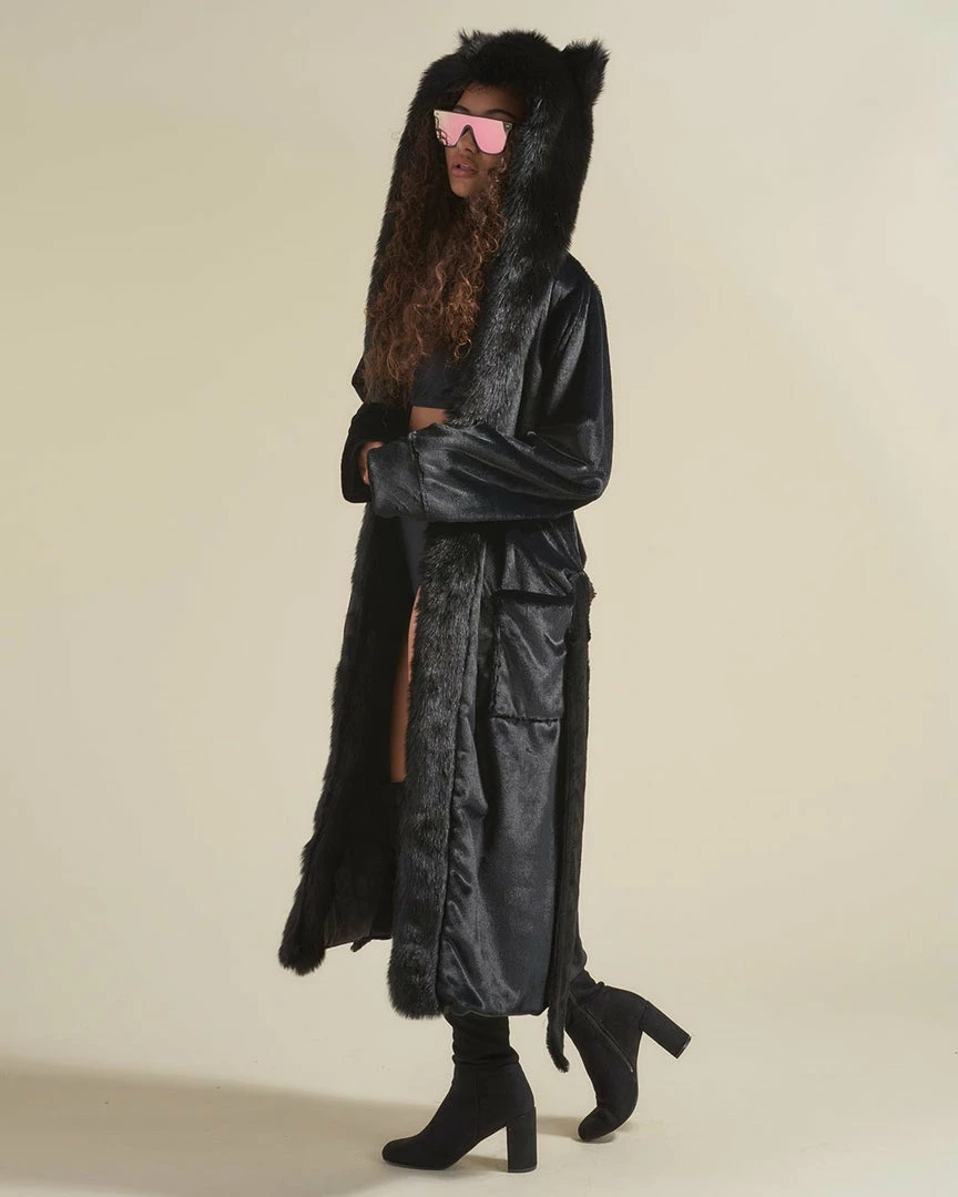 SpiritHoods LLC Black Panther Classic Faux Fur Style Robe | Women's NEW 2 SpiritHoods LLC Black Panther Classic Faux Fur Style Robe | Women's NEW