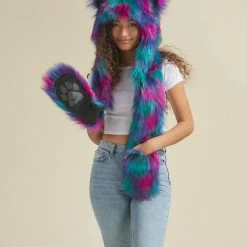 SpiritHoods LLC NEW Northern Lights Calico Leopard CE Faux Fur Hood | Women's