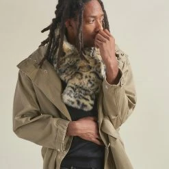 SpiritHoods LLC PREMIUM DESIGNS Ocelot Luxe Faux Fur Scarf | Men's