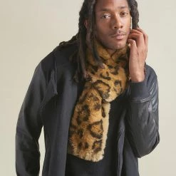 SpiritHoods LLC PREMIUM DESIGNS Jaguar Luxe Faux Fur Scarf | Men's