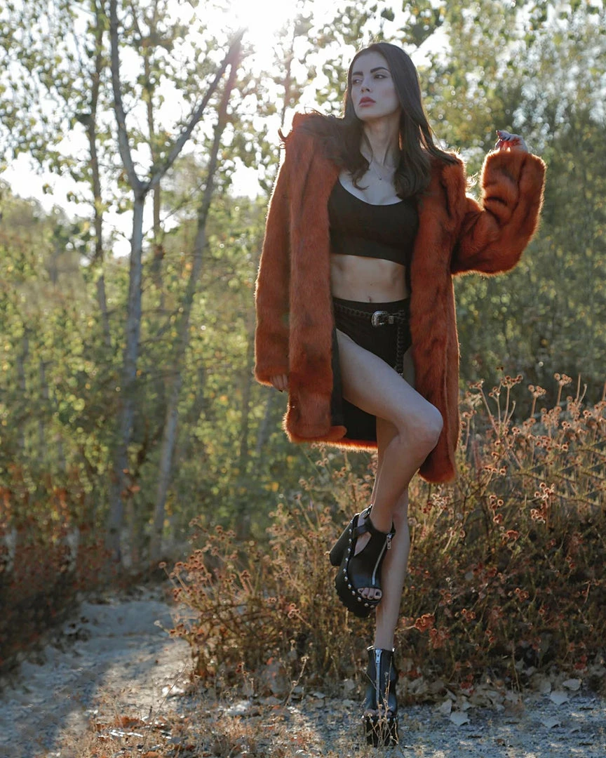 SpiritHoods LLC VIBRANT COLORS VAMP Wolf Artist Edition Faux Fur Coat | Women's 4 SpiritHoods LLC VIBRANT COLORS VAMP Wolf Artist Edition Faux Fur Coat | Women's