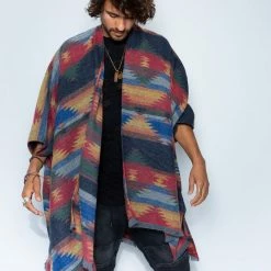 SpiritHoods LLC DAY TIME STYLE Dire Wolf Fabric Poncho | Men's