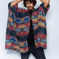 SpiritHoods LLC DAY TIME STYLE Dire Wolf Fabric Poncho | Men's