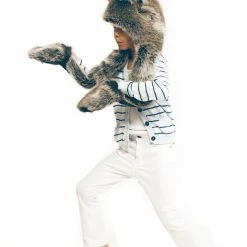 SpiritHoods LLC Kids Grey Wolf Faux Fur SpiritHood 9 SpiritHoods LLC Kids Grey Wolf Faux Fur SpiritHood