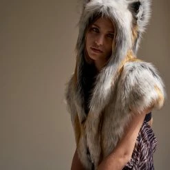 SpiritHoods LLC Arctic Fox Collector Edition Faux Fur Shawl | Women's
