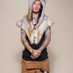 SpiritHoods LLC Arctic Fox Collector Edition Faux Fur Shawl | Men's DAY TIME STYLE